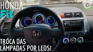 Troca das lâmpadas painel Honda Fit Old! Sai âmbar, entra azul e branco 🔥