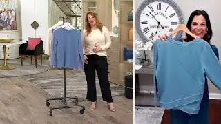 AnyBody Lounge Beach Wash Knit Top with Tulip Back on QVC