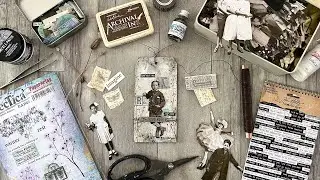 Tag Time with Crackle and Grunge and Tim Holtz Paper Dolls
