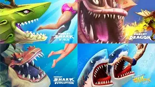 HUNGRY SHARK & DRAGON VS DOUBLE HEAD SHARK ATTACK - ALL SHARK UNLOCKED - GAIA UNLOCKED MOD 4.9.2 APK
