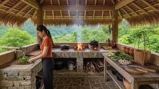 SHOCKING! Woman builds kitchen in the forest in just 20 days