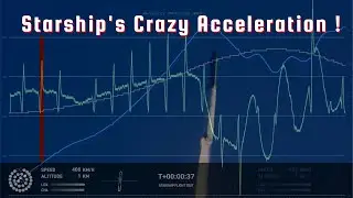 SpaceX Starship flight with flight data overlay shows crazy acceleration