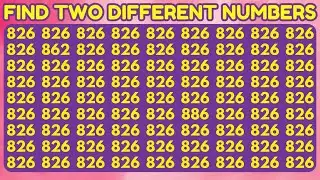 Find Two Different Numbers | 826 🔢 Can You Spot Them? | Fun Brain Teaser!