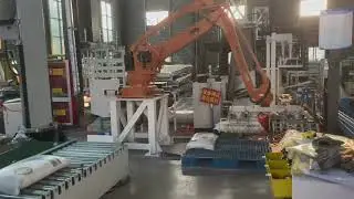 Large Capacity 1000Bags Robot Palletizer Bags Box 50kg Bags Animal Cow Dog Food #PalletizingCement