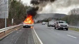 Montville CT Car Fire I-395 South