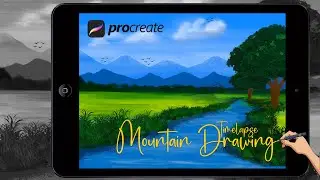 MOUNTAIN DRAWING PROCREATE | PROCREATE DIGITAL DRAWING