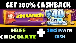Munch nuts 40rs paytm cashback offer,how to get free munch nuts chocolate