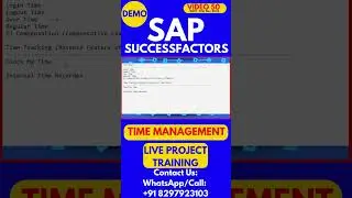 SAP Successfactors Time Management Training 50 12th Nov 2024#sapsuccessfactorstraining#saptrainings