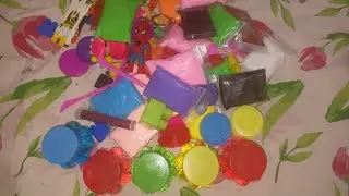 asmr video mixing slime and clay #slime #clay #notalking #unboxing #yt #asmr #satisfying 