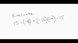 Evaluate the Expressoin, Negative Numbers, Pre-Algebra, Middle School Math Help, High School Math