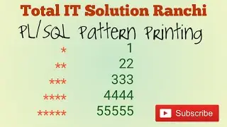 PL/SQL pattern printing || PL/SQL program to print lower array pattern