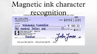 Magnetic ink character recognition