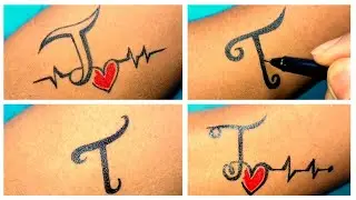 Different types of T letter Tattoo on hand || 