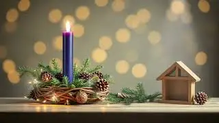 💜 HOPE 💜 Advent Wreath Cozy Ambience Week One - Waiting for Christmas Background Screensaver Vibes