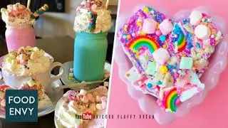 Pink Fluffy Unicorns Dancing on Rainbows cakes unicorn food