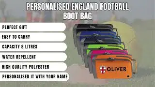 Personalised England Flag Style Football Rugby Boot Bags Boys Girls Customised Kids PE School Gym