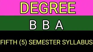 BBA fifth semester new syllabus 2022-23