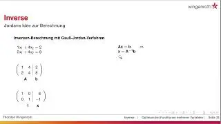 33 Was ist die Idee des Gauss-Jordan-Verfahrens zur Berechnung der Inversen?