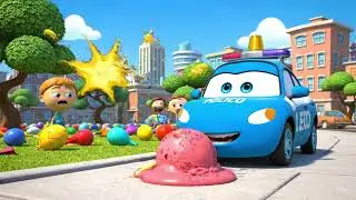 BRAVE POLICE CAR LEO Catches the Naughty Monkey! | Fun Cartoon for Kids song kids