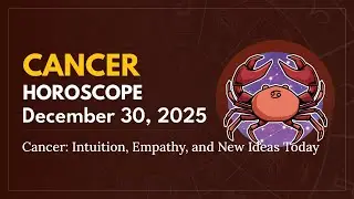 Daily CANCER Horoscope (December 30, 2025) ♋️ 🌟 Cancer: Intuition, Empathy, and New Ideas Today