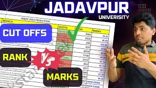 Jadavpur University Cut offs Branch Wise Rank Vs Marks || WBJEE 2025