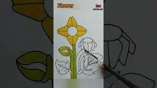 Flower painting tutorial easy ফুল আঁকা #youtubeshorts #shorts