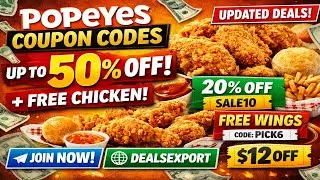 Popeyes Coupon Codes 2026 🔥 Get Up to 50% OFF + FREE Chicken (Updated Deals!)