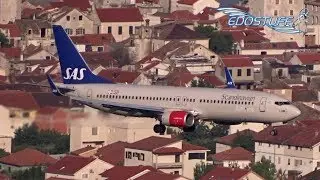 Hill View! SAS Boeing 737 LN-RRJ - Landing at Split Airport LDSP/SPU