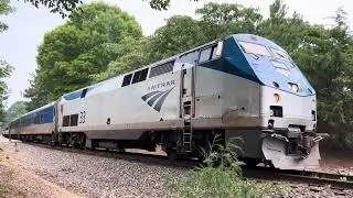 Amtrak 74 departs Cary, NC under a high wind warning. 5/31/25