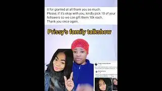 100k for 10 people wow Prissy's family talkshow    may God bless you  abundantly and replenish your