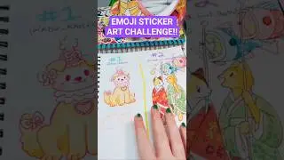 EMOJI STICKER ART CHALLENGE!! #EMOJI #sticker #cat #dog #smallbiz #smallbusiness #animaldrawing