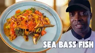 Chef Ricardo's sea bass fish with broccoli.
