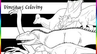 Studying about the dinosaur 15 | Dinosaur Coloring | Giganotosaurus and 4 others dinosaurs | 공룡 색칠