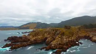 Drone over Cypress Groves Point Lobos coastal view