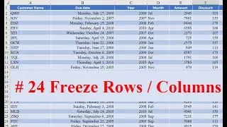 How to keep the Top rows or left columns without scrolling - Use of Freeze Pane option