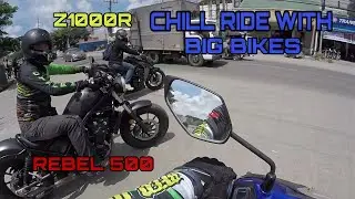 Chill ride with big bikes | Motorcycle City | Z1000r | Rebel500 | Aerox155 |