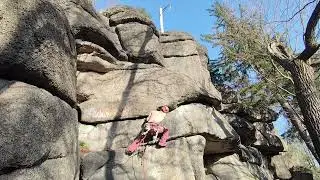 Krzyk Sokoła  first ascent - Witosza, Granite climbing in Poland.