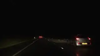 Night Drive On The A38 From Plymouth To M5 Motorway Junction 31, Exeter, Devon, England
