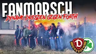 Dynamo Dresden Fanmarsch: B&ouml;ller, Ges&auml;nge und Bengalos (Dresden - F&uuml;rth)