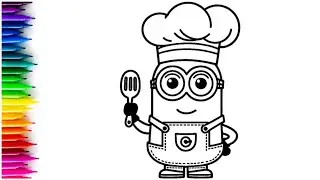 Minion Chef Drawing, Painting & Coloring For Kids and Toddlers_Child Art | Minion