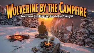 🔥 Wolverine by the Campfire 🐺 | Forest Dawn (Crackling Fire, Birds & Quiet Strength)