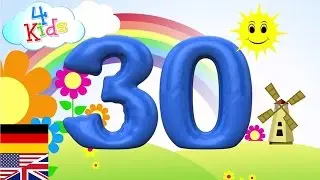 Bilingual Counting Numbers 21-30 english and german. Counting twentyone to thirty - learning video