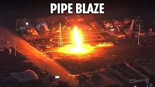 LIVE: Aerial view of gas pipeline burning in La Porte, Texas