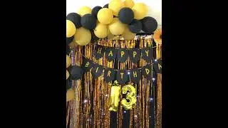 Black and gold birthday decorations