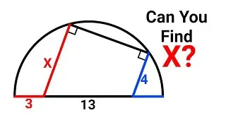 Can You Find The Value Of X? (semi-circle) #geometry #mathematics #maths