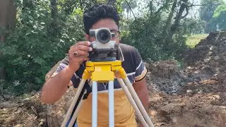 Auto level se level kaise de//.                                          Pile cap bottom,top level//