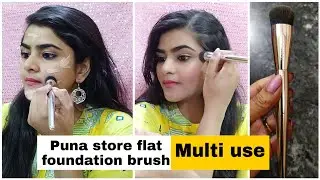 Puna store FLAT FOUNDATION brush | Puna store brushes Review | Ria Das