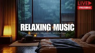 Music for Meditation & Healing | Japanese Bedroom Rain Sounds & Piano for Deep Sleep, Stress Relief