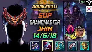GrandMaster Support Jhin Build Eclipse Dark Harvest - Jhin Support vs Rell - LOL KR 13.1