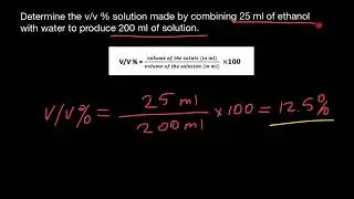 Volume fraction or Percentage by volume (V/V)%
